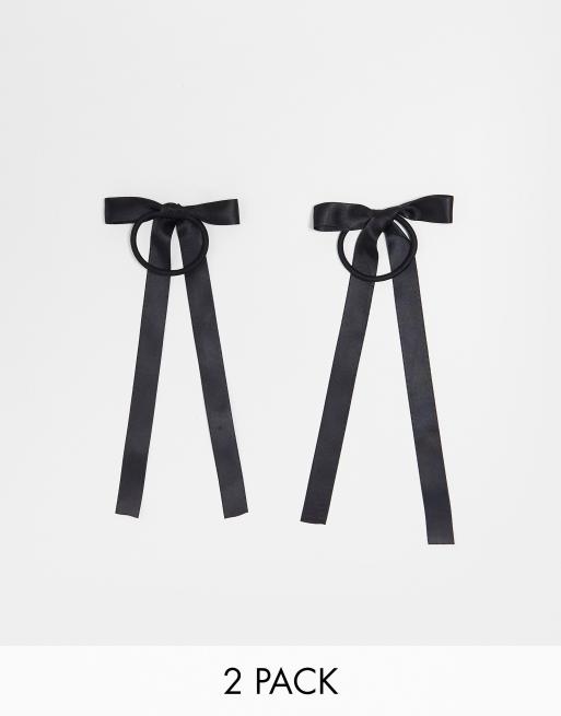 FhyzicsShops DESIGN - Lot de 2 pinces à cheveux avec nœud - Noir satiné