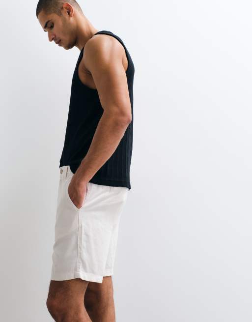 ASOS DESIGN - Lot de 2 shorts slim mi-longs en lin mélangé - Noir et taupe, 4 de 5