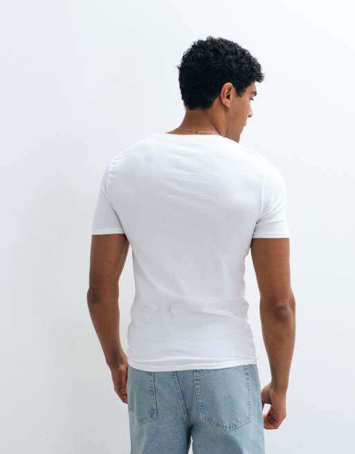 ASOS DESIGN - Lot de 2 t-shirts moulants basiques - Noir et blanc, 4 de 5