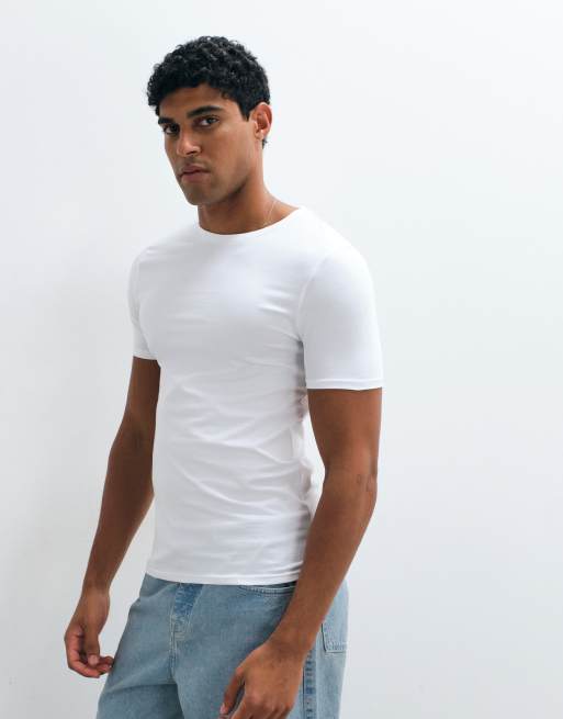 ASOS DESIGN - Lot de 2 t-shirts moulants basiques - Noir et blanc, 5 de 5