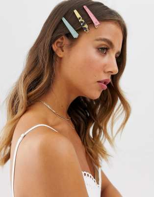 Écaille Barrettes Asos DesignLot Cheveux Tortue À De 3 Pastel Et rhtQsdC