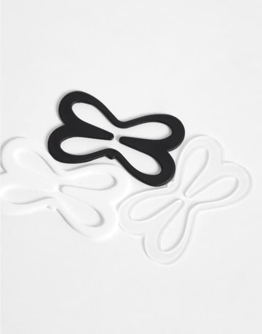 ASOS DESIGN - Lot de 3 clips dos nageur pour soutien-gorge - Blanc, noir et transparent, 2 de 3