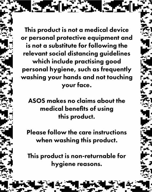ASOS DESIGN - Lot de 3 masques en tissu à brides ajustables et clip pour le nez - Noir, 4 de 4