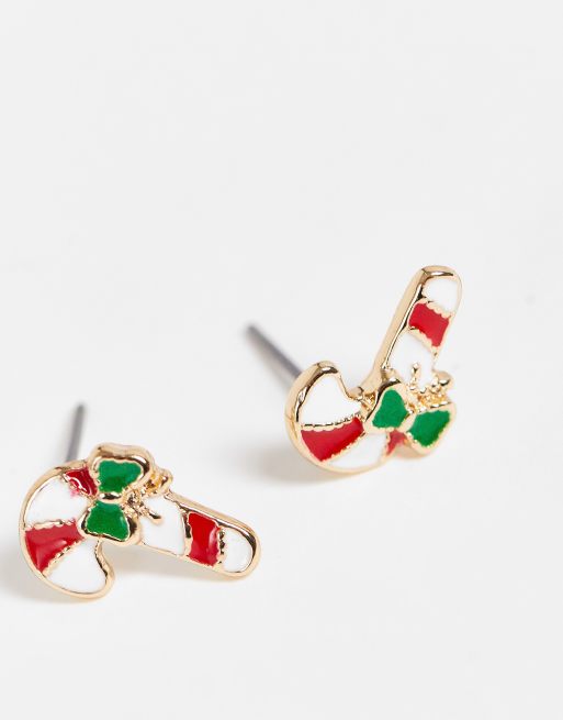 ASOS DESIGN - Boucles d'oreilles de Noël avec pendant à inscription Fa la  la la - Doré