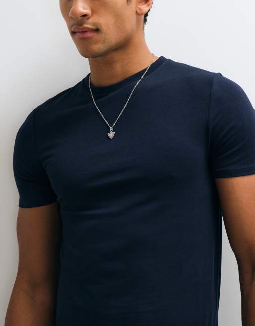 ASOS DESIGN lot de 3 t-shirts moulants noirs, bleu marine et blancs, 3 de 5