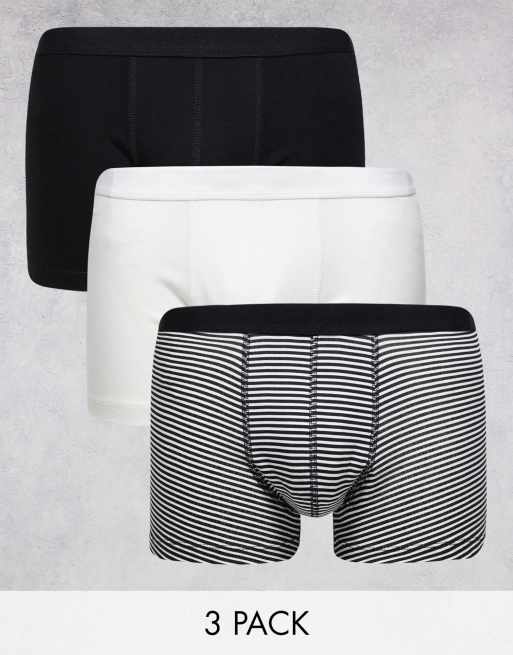 ASOS DESIGN - Lot de 3 boxers à rayures et coloris multiples