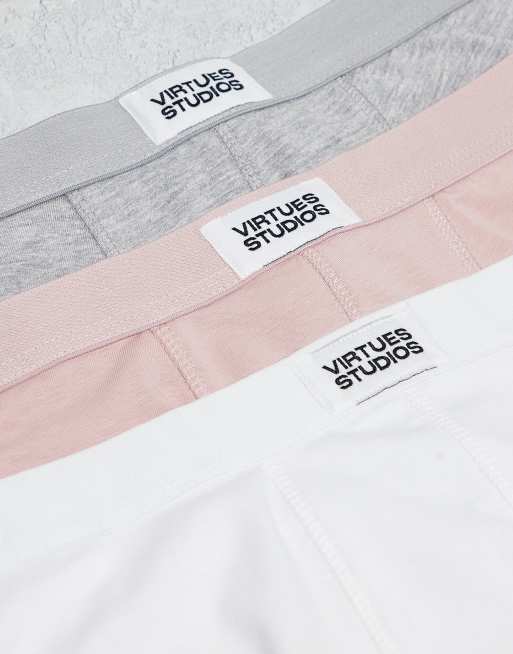 ASOS DESIGN - Lot de 3 boxers avec étiquette tissée - Bleu, 3 de 3