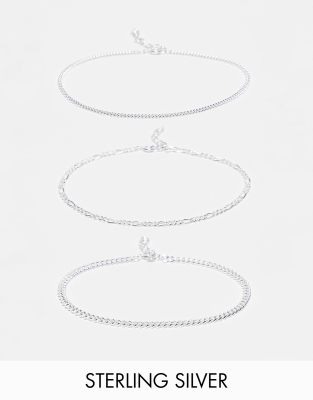 Bracelet Argent Mailles Figaro Occasion - Couleur Dominante Noir, Matière Pierre