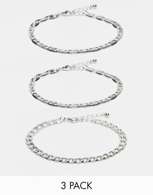 Bracelet Ancien En Métal Argenté Style Gourmette à Maillons - Bijou Vintage D'occasion