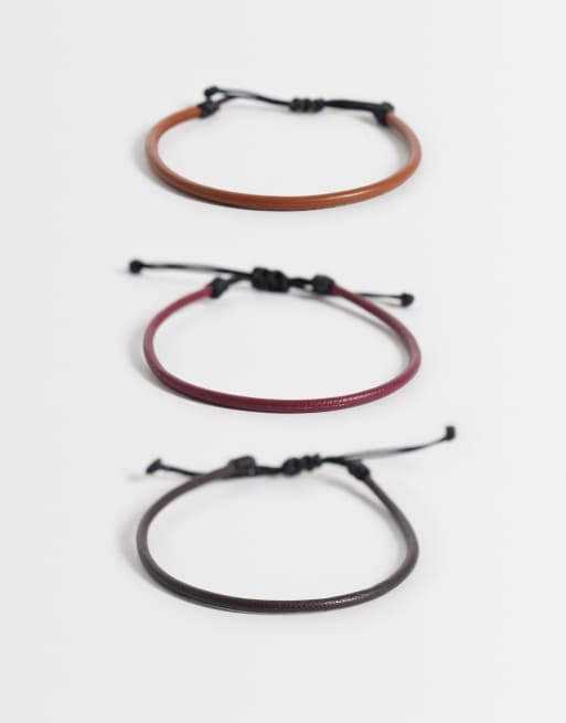 ASOS DESIGN - Lot de 3 bracelets en polyuréthane - Multicolore, 1 de 3