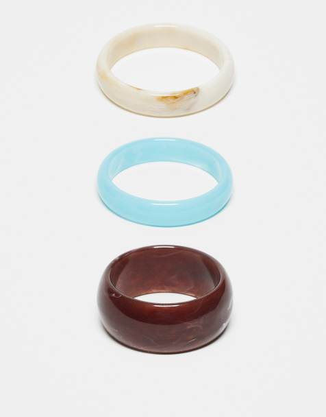 ASOS DESIGN - Lot de 3 bracelets joncs en résine - Couleurs variées - view 1