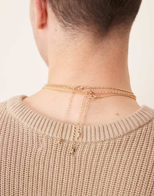 ASOS DESIGN - Lot de 3 colliers à pendentifs variés - Doré  , 3 de 3