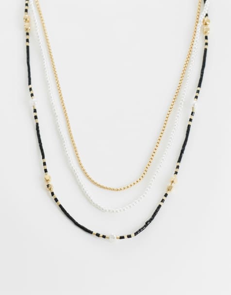 ASOS DESIGN - Lot de 3 colliers chaîne à perles - Multicolore - view 1