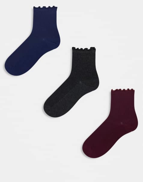 ASOS DESIGN - Lot de 3 paires de chaussettes à bords volantés - Multicolore - view 1