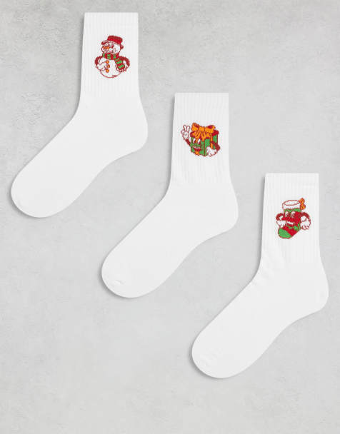 ASOS DESIGN - Lot de 3 paires de chaussettes à imprimés décorations de Noël - Multicolore - view 1