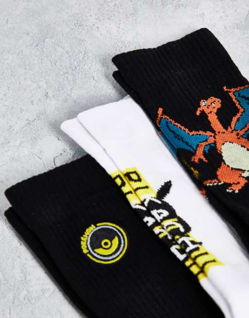 ASOS DESIGN - Lot de 3 paires de chaussettes à motifs Pikachu et Salamèche, 2 de 4