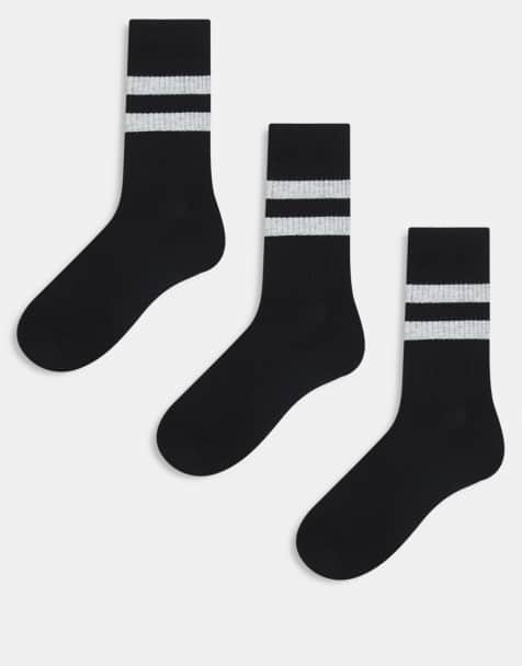 ASOS DESIGN - Lot de 3 paires de chaussettes à rayures - Gris chiné - view 1