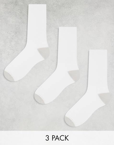 ASOS DESIGN - Lot de 3 paires de chaussettes de sport avec détail au talon et aux orteils - Gris et blanc - view 1