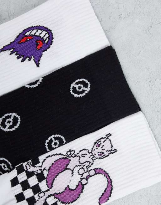 ASOS DESIGN - Lot de 3 paires de chaussettes de sport Pokemon Ectoplasma et Mewtwo, 4 de 4