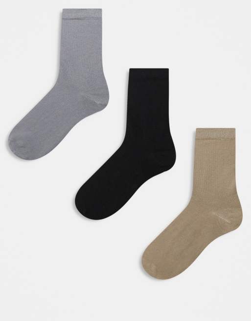 ASOS DESIGN - Lot de 3 paires de chaussettes en coton majoritaire - Multicolore