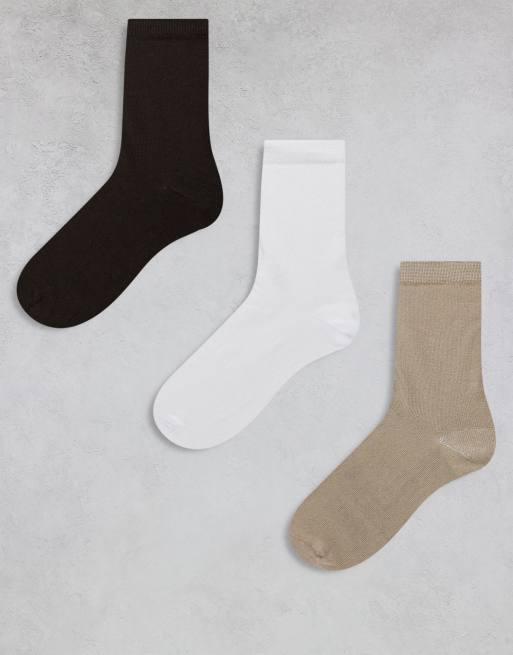 ASOS DESIGN - Lot de 3 paires de chaussettes en coton majoritaire - Multicolore