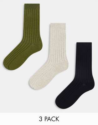 ASOS DESIGN 3 pack socks in multiple colours - ASOS Price Checker