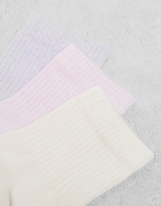 ASOS DESIGN - Lot de 3 paires de socquettes chinées - Multicolore, 3 de 4