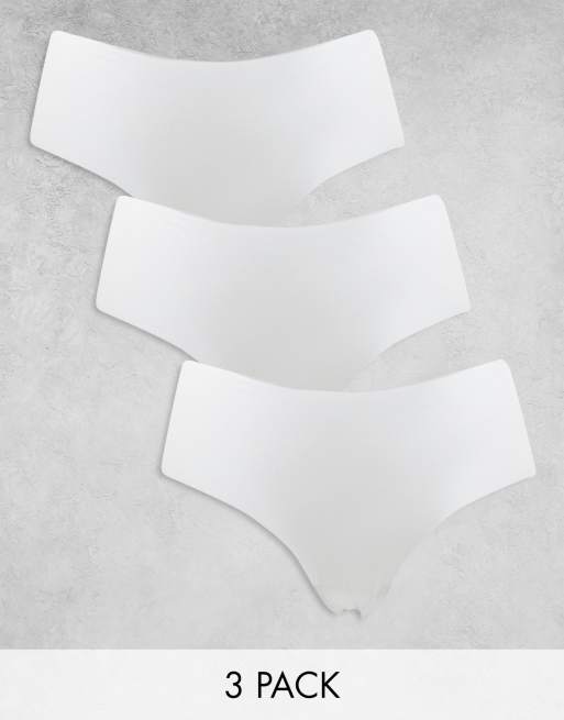 ASOS DESIGN - Lot de 3 shorties taille basse anti-démarcations - Blanc