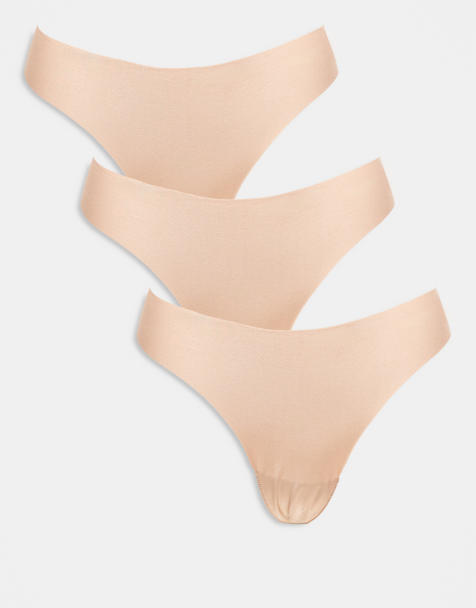 ASOS DESIGN - Lot de 3 strings anti-démarcations - Beige - view 1