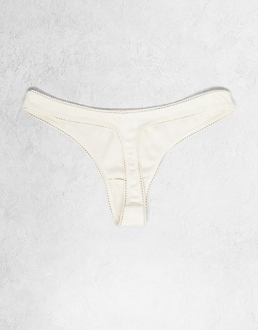 ASOS DESIGN - Lot de 3 strings de Noël en maille pointelle à motif cœur, gui et nœud - Vert/crème/rose, 3 de 3
