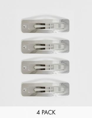 Carrées DesignLot Asos Argenté De 4 nbsp;barrettes OTwPulikXZ