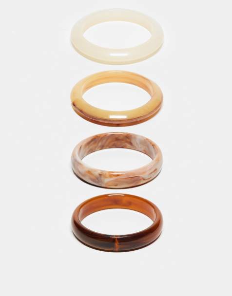 ASOS DESIGN - Lot de 4 bracelets joncs en résine - Multicolore - view 1