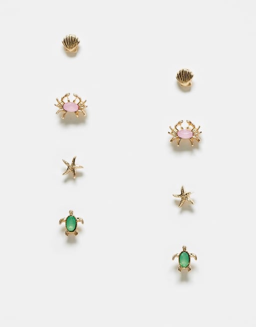 Lot De 4 Paires Boucles D'Oreilles Rétro Années 80 - Style Néon Et Fantaisie Pour Femmes