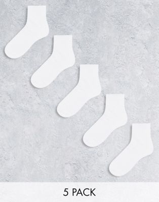 ASOS DESIGN - Lot de 5 paires de chaussettes - Blanc | ASOS