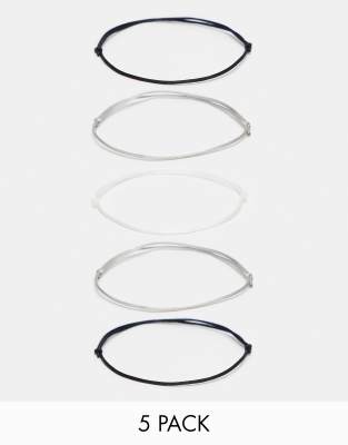 A-yeite 5Pcs Colorful Silicone Cross Bracelet Fo Women