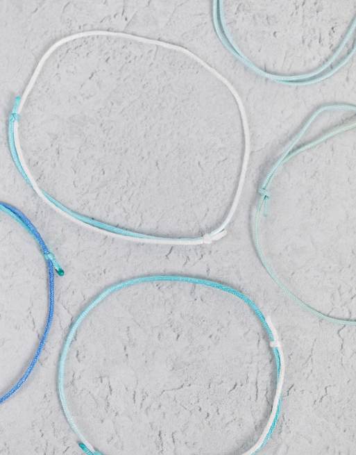 ASOS DESIGN - Lot de 5 bracelets style festival en corde - Bleu  , 2 de 4