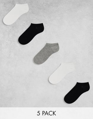 ASOS DESIGN 5 pack trainer socks in multi - ASOS Price Checker