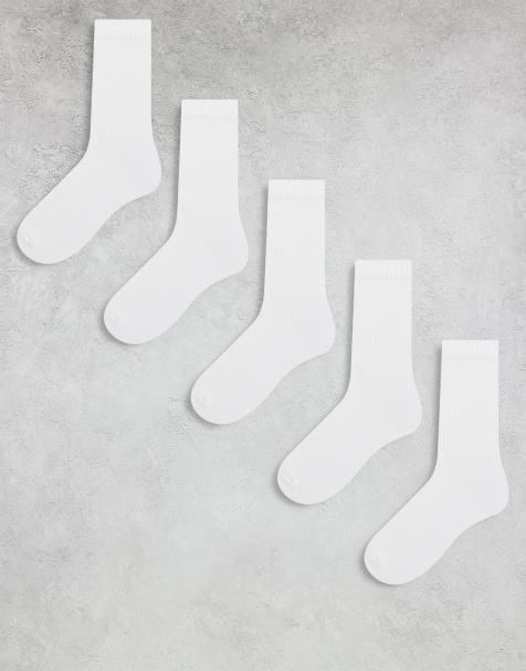ASOS DESIGN - Lot de 5 paires de chaussettes sport - Blanc - view 1