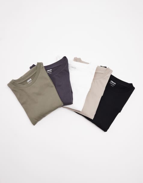 ASOS DESIGN - Lot de 5 t-shirts ras de cou basiques - Multicolore - view 1
