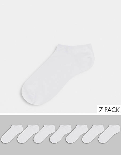 ASOS DESIGN - Lot de 7 chaussettes de sport - Blanc - Economie
