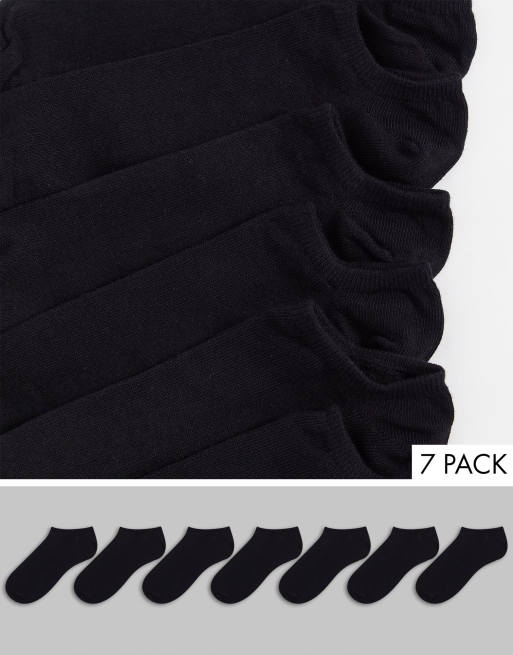 ASOS DESIGN - Lot de 7 paires de chaussettes de sport - Noir - Économie