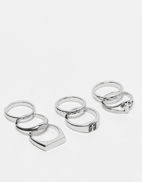 ASOS DESIGN - Lot de 7 bagues - Argenté - view 1