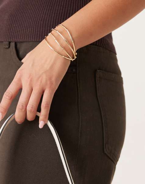 ASOS DESIGN - Lot de bracelets extensibles à superposer - Doré - view 1