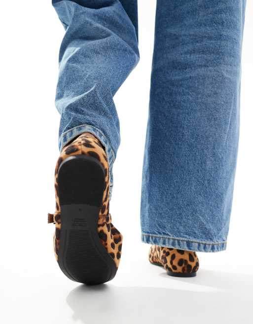 ASOS DESIGN - Lottie - Ballerine Mary Jane leopardate in camoscio sintetico, 3 di 4
