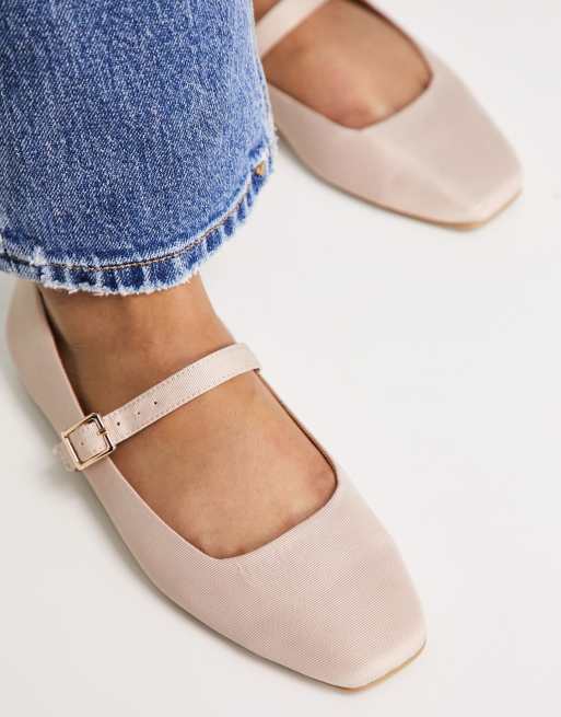 ASOS DESIGN Lottie Mary Jane ballet flats in blush ASOS