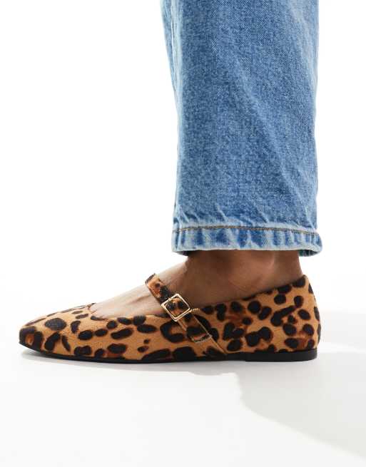 ASOS DESIGN Lottie Mary Jane Ballet flats in leopard, 2 of 4
