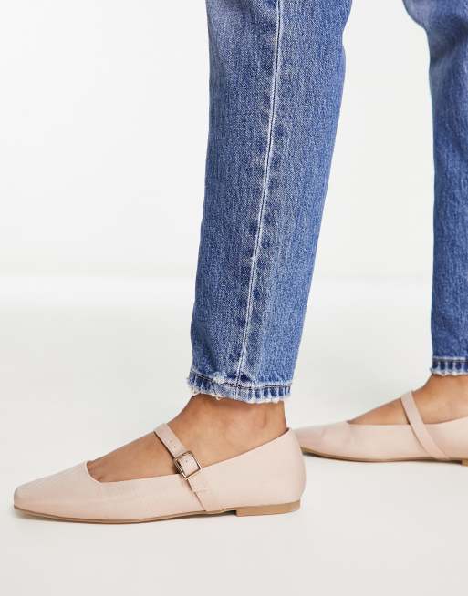 ASOS DESIGN – Lottie – Mary Jane – Rosa ballerinaskor
