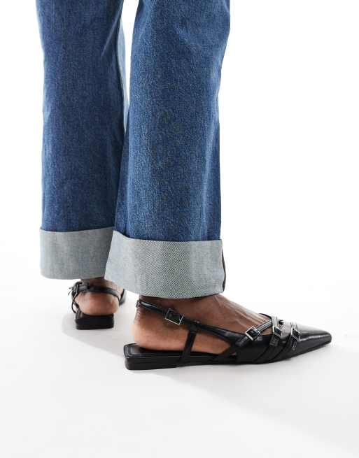 ASOS DESIGN Lotto slingback ballet flats in black, 2 of 4