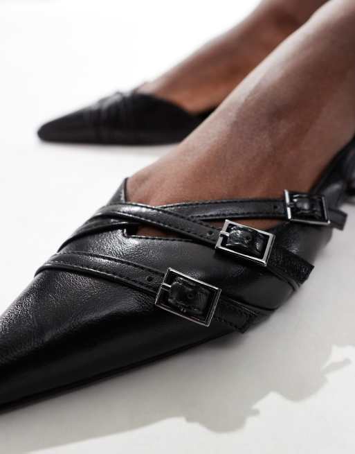 ASOS DESIGN Lotto slingback ballet flats in black, 4 of 4