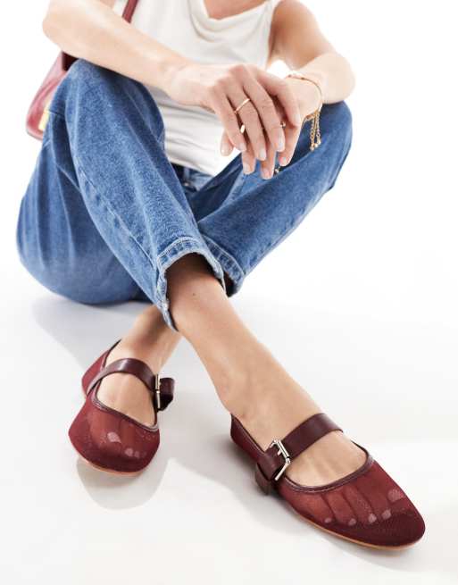 ASOS DESIGN - Lou - Ballerines en tulle style babies - Bordeaux, 4 de 4
